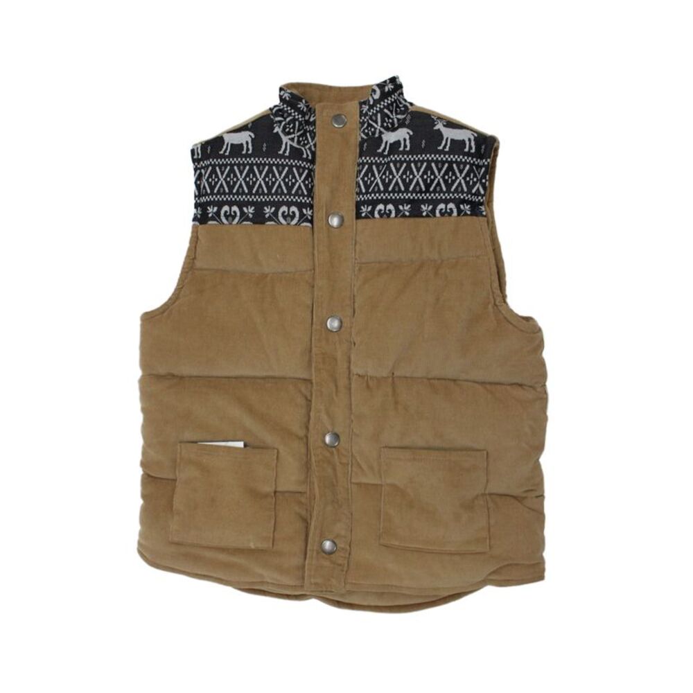Kickstand Kids Childrens Boys Corduroy Puffer Vest Jacket Beige Size 8